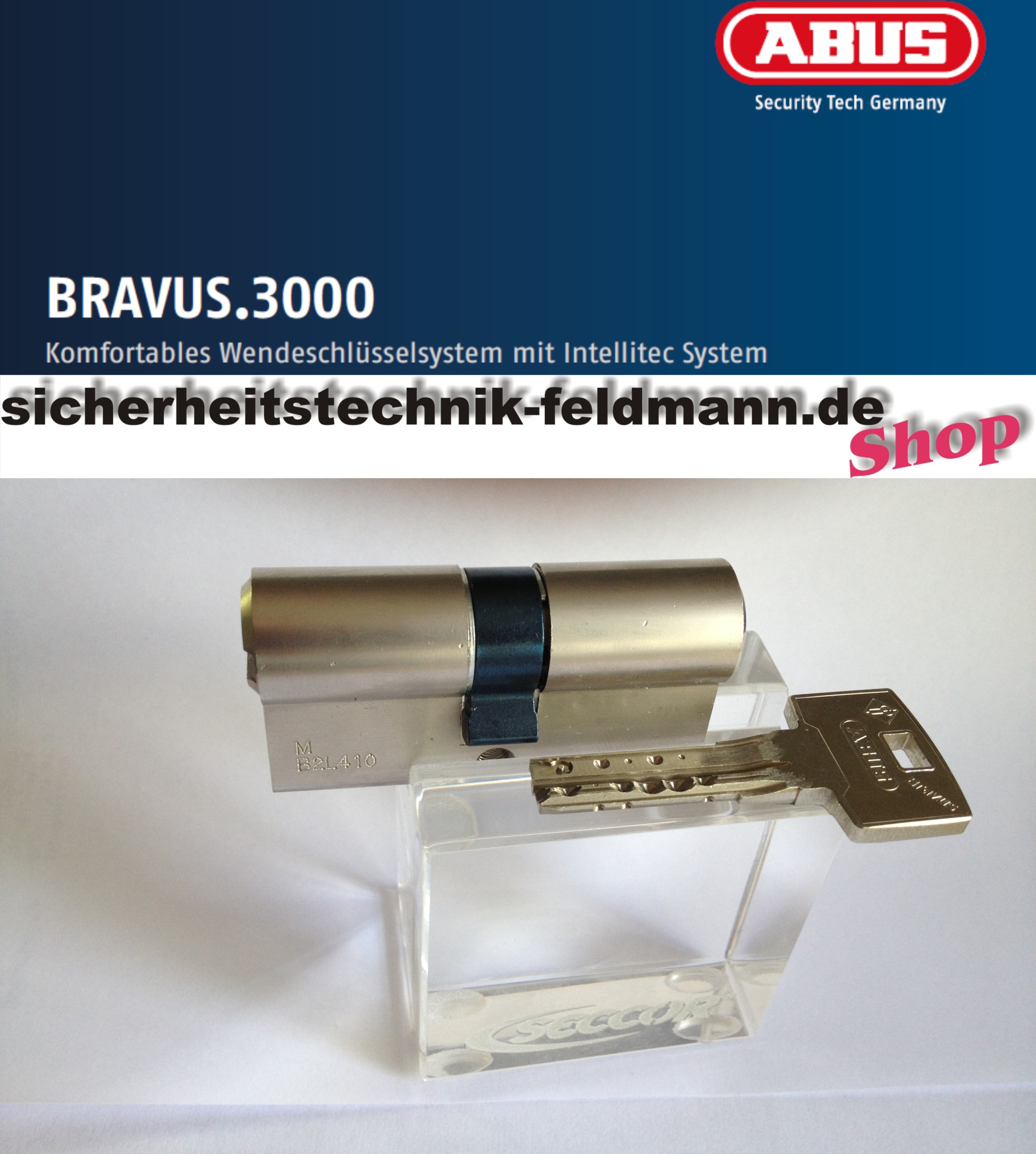 ABUS Bravus3000 Sicherheits-Schließzylinder Doppelzylinder 35//35mm Individual