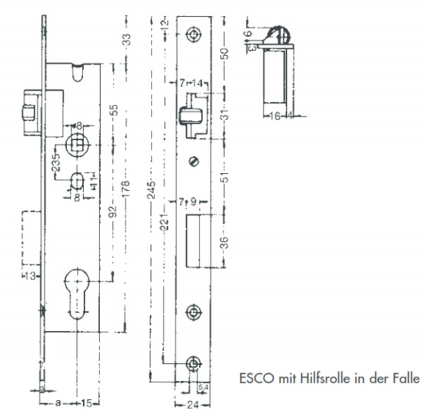 ESCO mit Hilfsrolle in der Falle