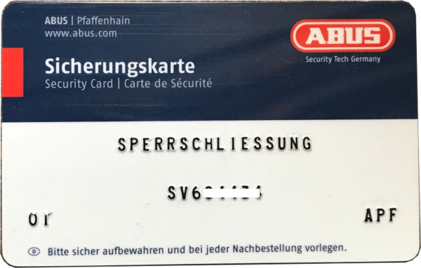 ABUS V14 6 Doppelzylinder Sperrschließung nach Code