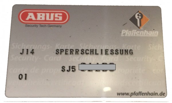 ABUS Integral J5 Doppelzylinder zu Sperrschließung SJ5