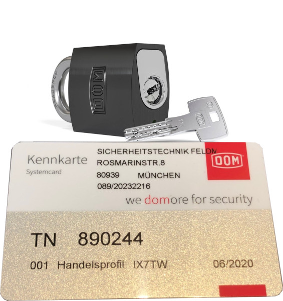 DOM ix Twido Vorhangschloss 32,5mm Bügelhöhenach STF Code TN 89-