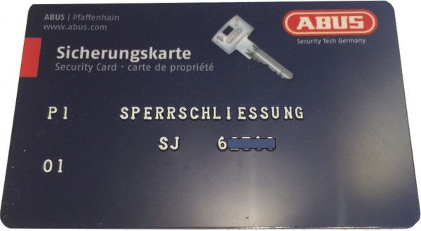 ABUS Integral J6 Halbzylinder zu Sperrschließung SJ6 und JVB