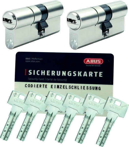 ABUS Bravus3000 MX 2er Set gleichschließender Doppelzylinder mit 6 Schlüssel
