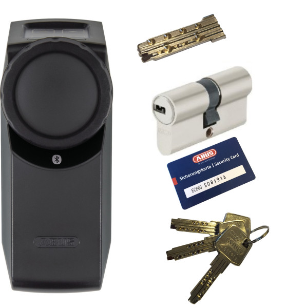 ABUS Bluetooth® HomeTec Pro CFA3100 Black + EC660 Doppelzylinder, 3 Schlüssel + 1 Antriebsschlüssel-