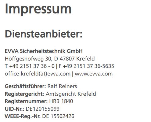 EVVA-Impressum