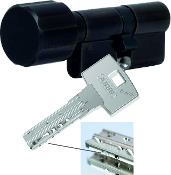 ABUS Bravus 3500 MX Magnet Black Knaufzylinder SKG***