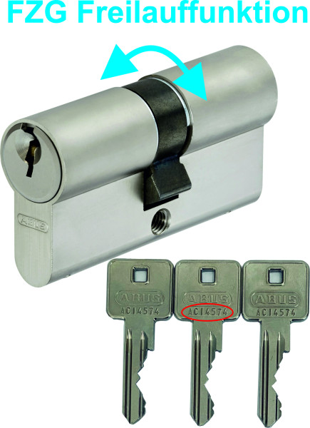 ABUS A93 FZG Doppelzylinder nach Code AC....-mit Freilauffunktion