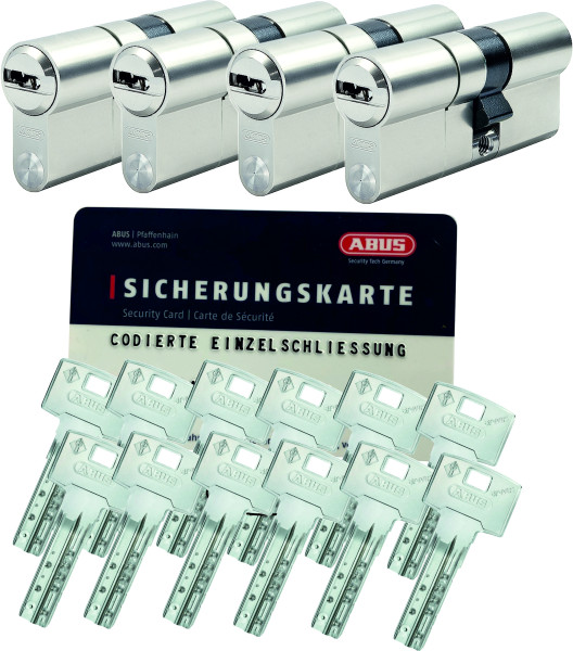 ABUS Bravus3000 MX 4er Set gleichschließender Doppelzylinder mit 12 Schlüssel